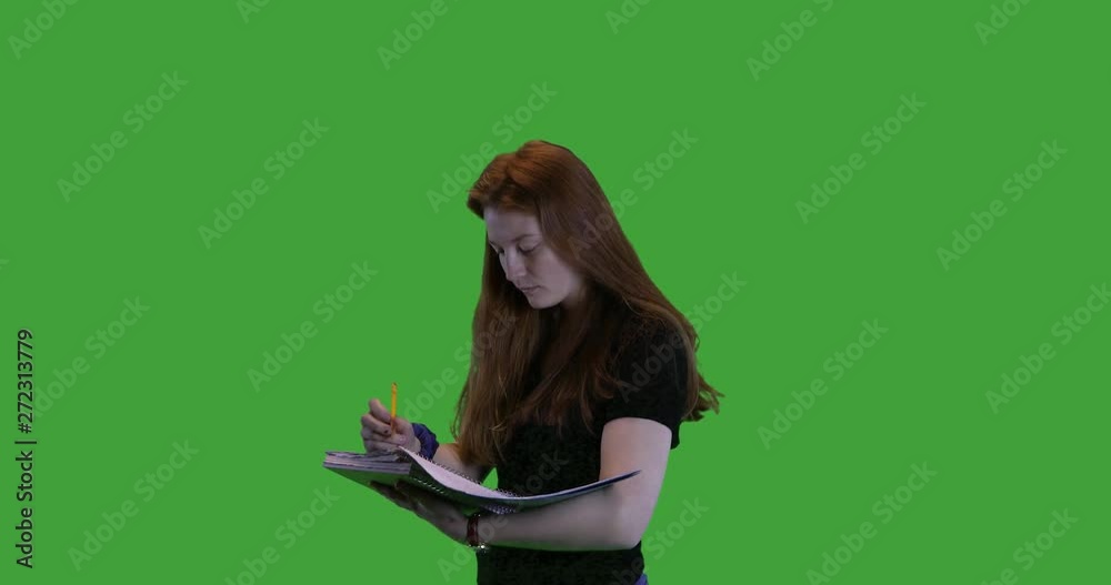 Teen girl doing homework Teen girl doing homework