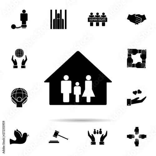 family at home icon. Universal set of human rights for website design and development, app development