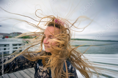 Girl and wind