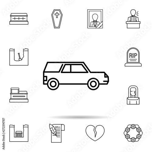 funeral, hearse icon. Universal set of funeral for website design and development, app development