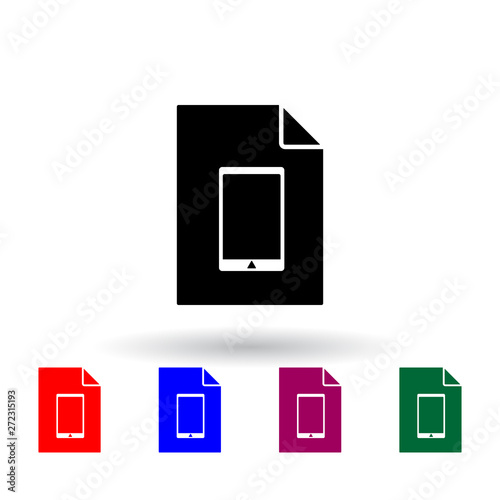 phone on document multi color icon. Elements of file and documents set. Simple icon for websites, web design, mobile app, info graphics