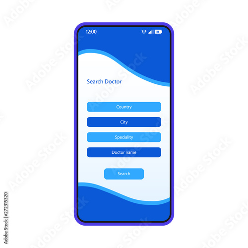Search doctor smartphone interface vector template
