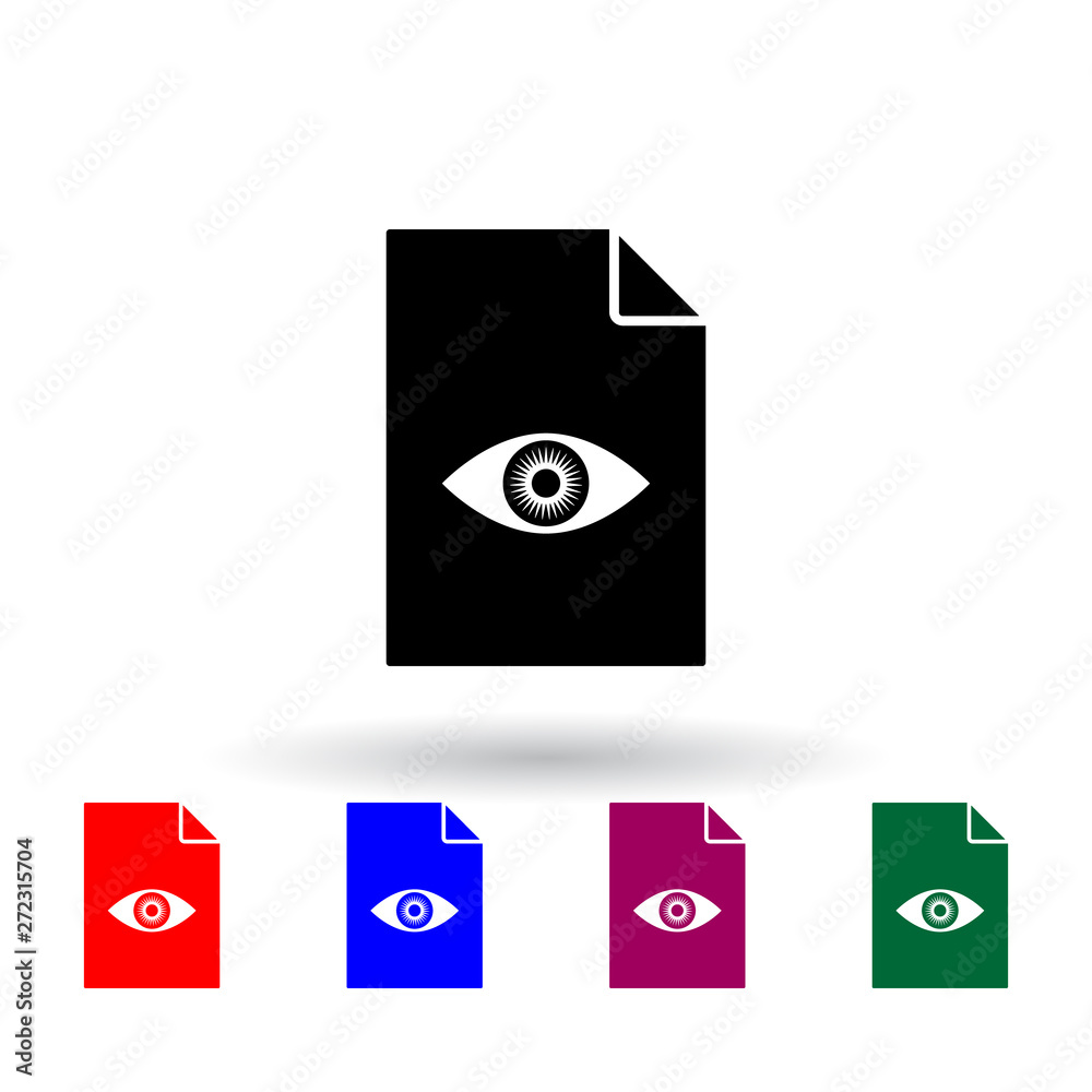 eye on document multi color icon. Elements of file and documents set. Simple icon for websites, web design, mobile app, info graphics eye on document multi color icon. Elements of file and documents set. Simple icon for websites, web design, mobile app, info graphics