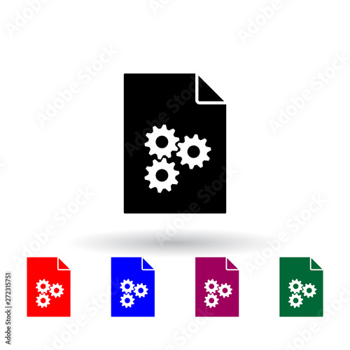 mechanism on document multi color icon. Elements of file and documents set. Simple icon for websites, web design, mobile app, info graphics
