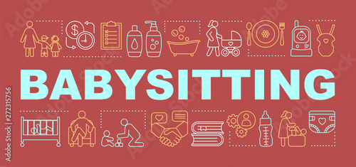 Babysitting word concepts banner