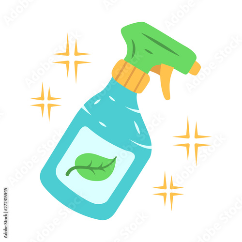 Eco cleaning products flat design long shadow color icon