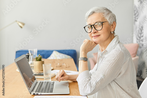 Принти на полотні Modern electronic gadgets, occupation, age and maturity concept