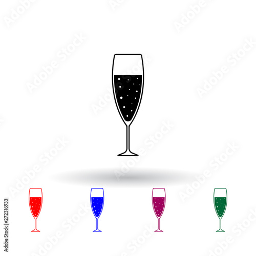 a glass of champagne multi color icon. Elements of drink set. Simple icon for websites, web design, mobile app, info graphics