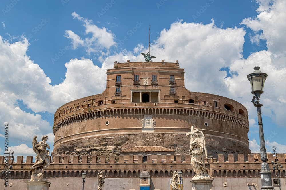 view of Castel Sant'angelo from the Sant'angelo bridge