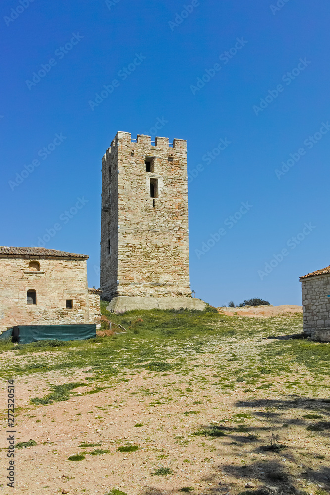 Byzantine Tower in town of Nea Fokea, Kassandra, Chalkidiki, Central Macedonia, Greece Byzantine Tower in town of Nea Fokea, Kassandra, Chalkidiki, Central Macedonia, Greece