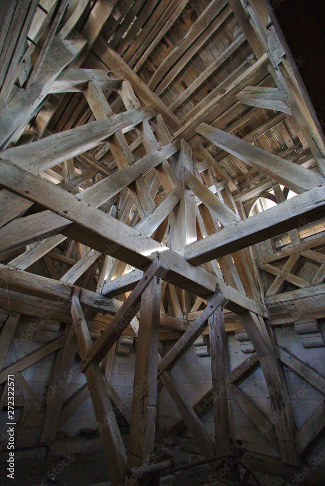 Cathedral oak wood frame work