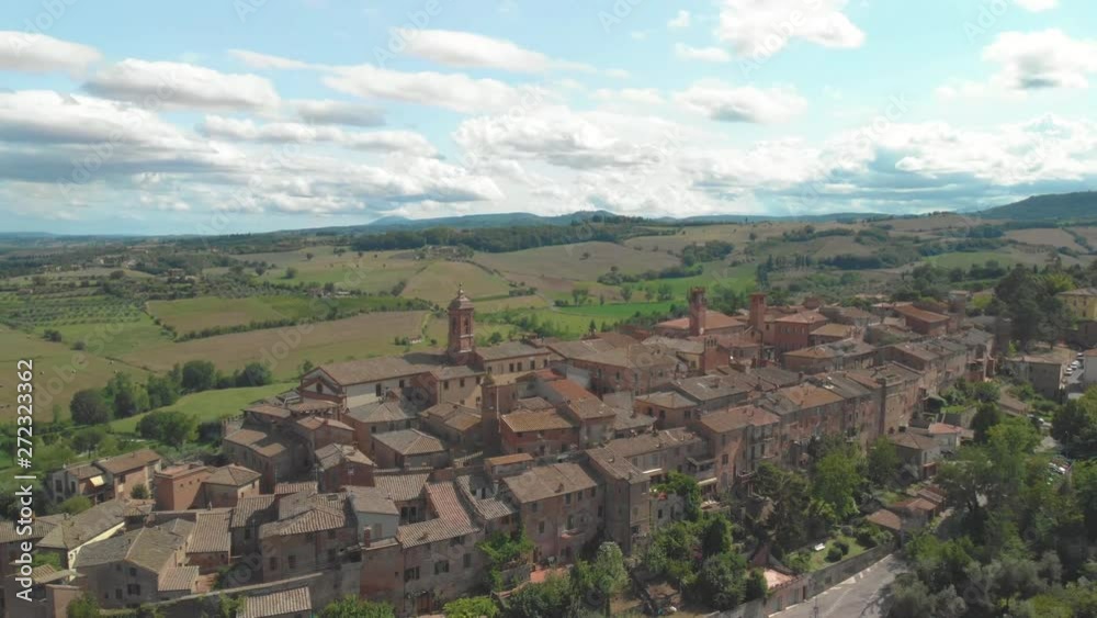 Historic small town in italy, beautiful old buildings, shot by a drone. Historic small town in italy, beautiful old buildings, shot by a drone.