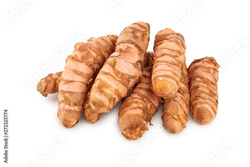 turmeric root isolated on white background close up
