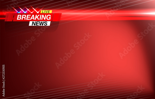 Banner breaking news, important news, headline in the form of flashing lights police. Vector image.