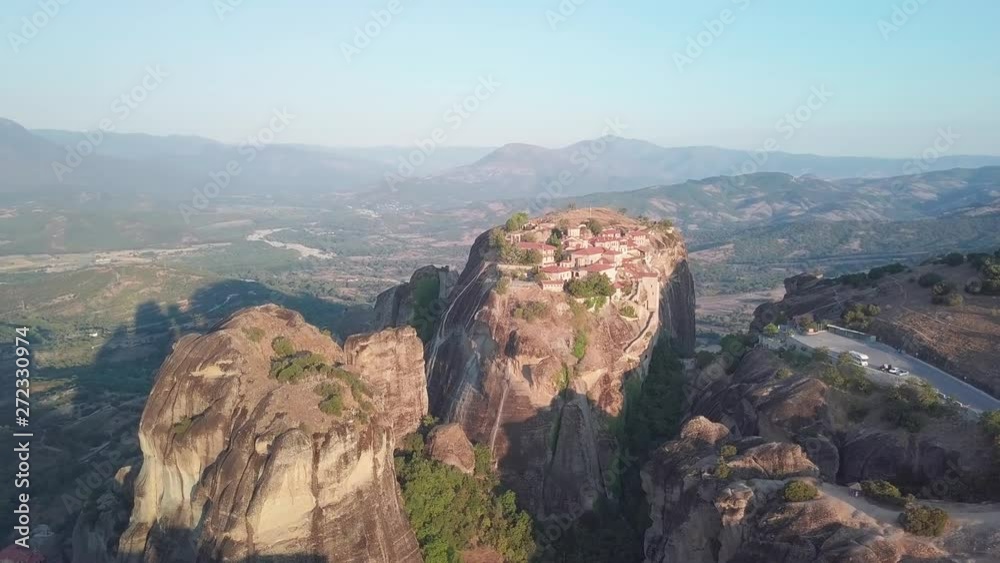 Meteora (Greece) aerial view with mountains, monasteries, forests and fields. Meteora (Greece) aerial view with mountains, monasteries, forests and fields.