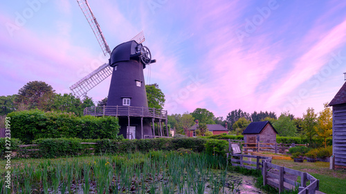 Summer sunrise over Bursledon Windmill, Hampshire, UK photo