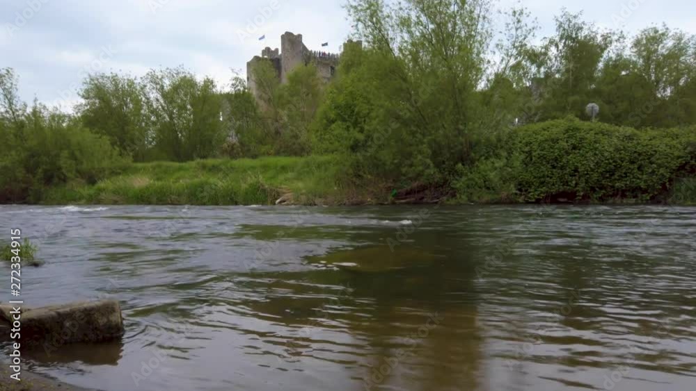 Still shot showing the river beside the Trim Castle, Ireland. Still shot showing the river beside the Trim Castle, Ireland.