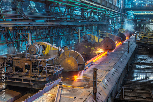 work process in metallurgical engineering at manufactory of steel plant 