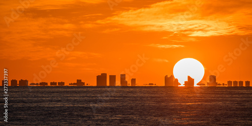 sunset over hollywood beach