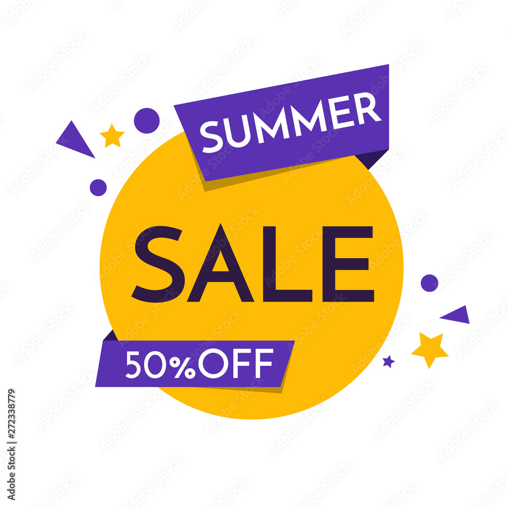 Summer Sale Banner icon, Poster, Flyer, 50 Off, Background. Super Sale, Special Offer on Every Brands .Vector illustration. Summer Sale Banner icon, Poster, Flyer, 50 Off, Background. Super Sale, Special Offer on Every Brands .Vector illustration.