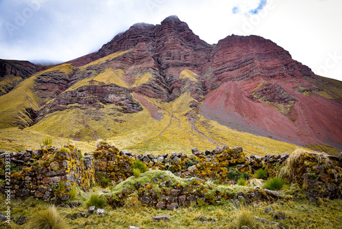 Dramatic mountain scenery on the Ancascocha Trek between Cusco and Machu Picchu photo