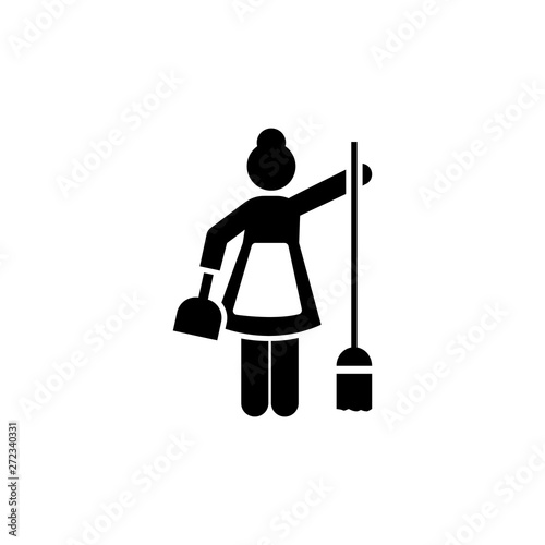Cleaning, woman, maid, human icon. Element of hotel pictogram icon. Premium quality graphic design icon. Signs and symbols collection icon