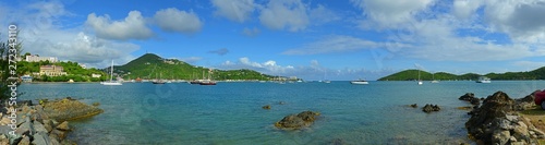 Crown Mountain and Long Bay panorama at Charlotte Amalie at St. Thomas Island, US Virgin Islands, USA. photo