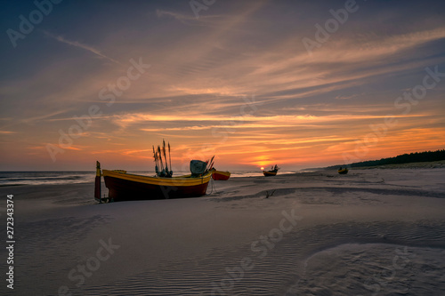 On the beach, before dawn, Baltic Sea, Debki, Poland
