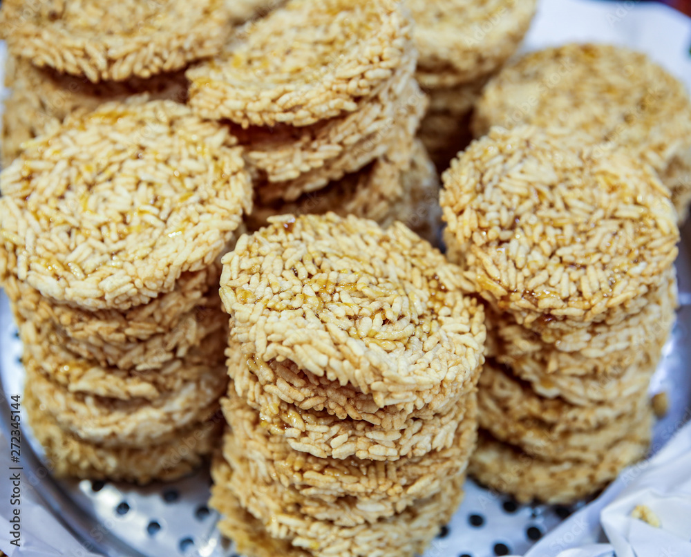 Kao Tung ,crisp rice sheets eaten baked is Thailand sweets. Kao Tung ,crisp rice sheets eaten baked is Thailand sweets.