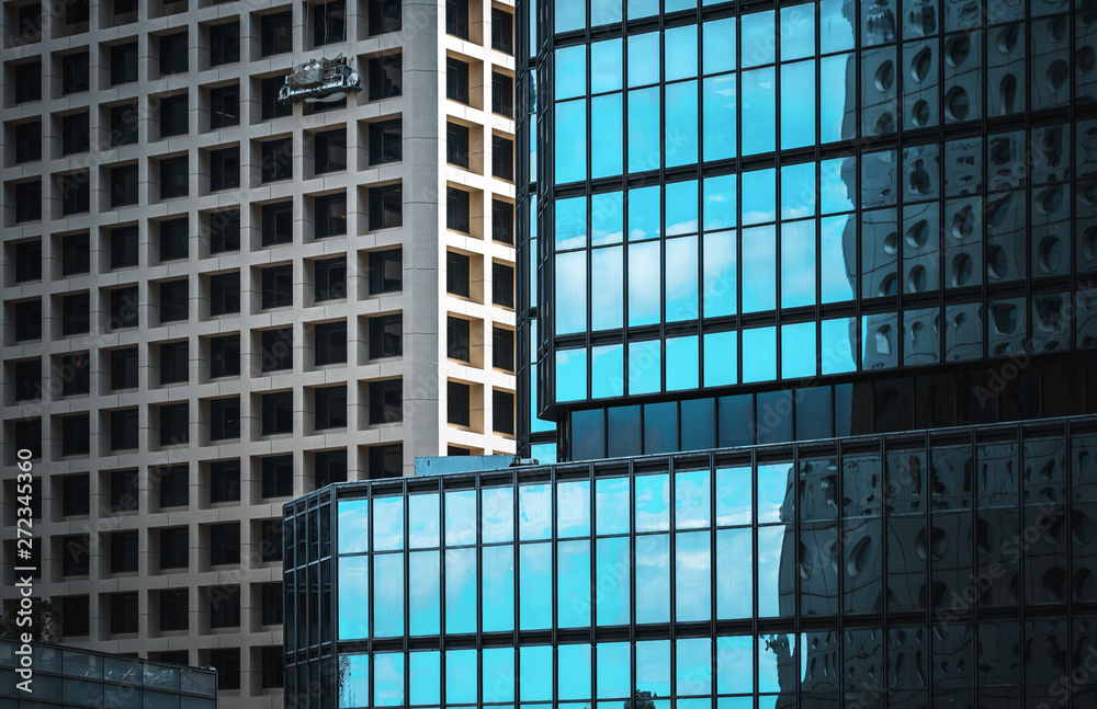 Fototapeta premium Hong Kong Commercial Building Close Up