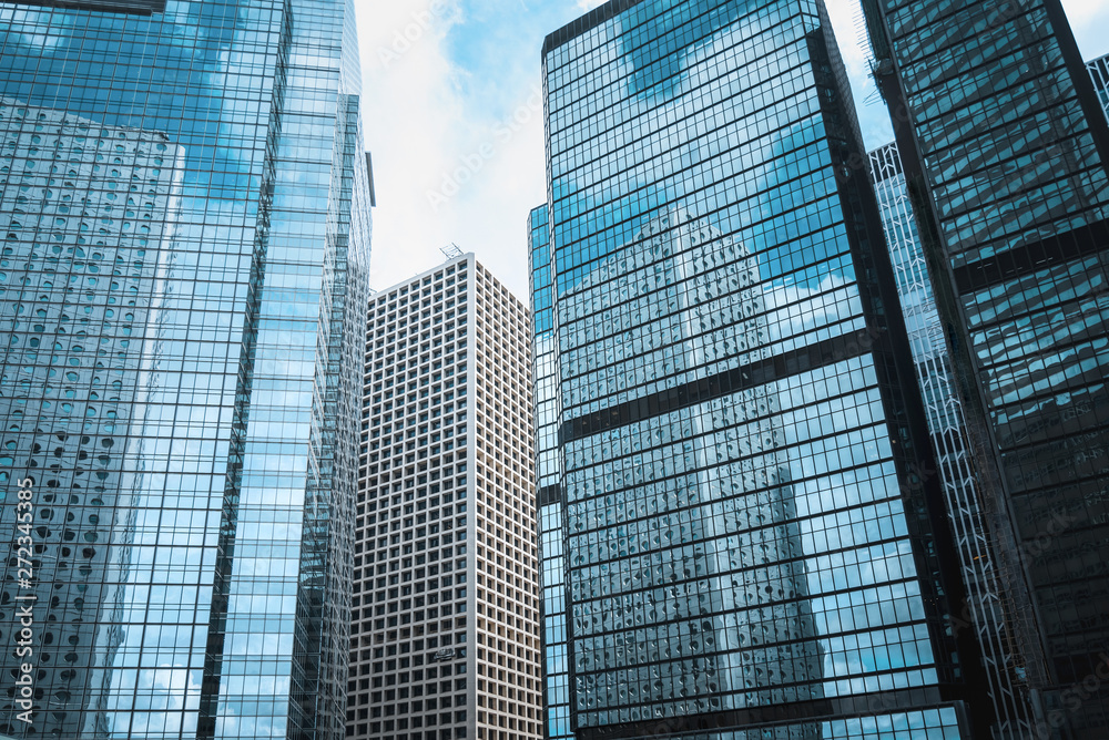 Obraz premium Hong Kong Commercial Building Close Up