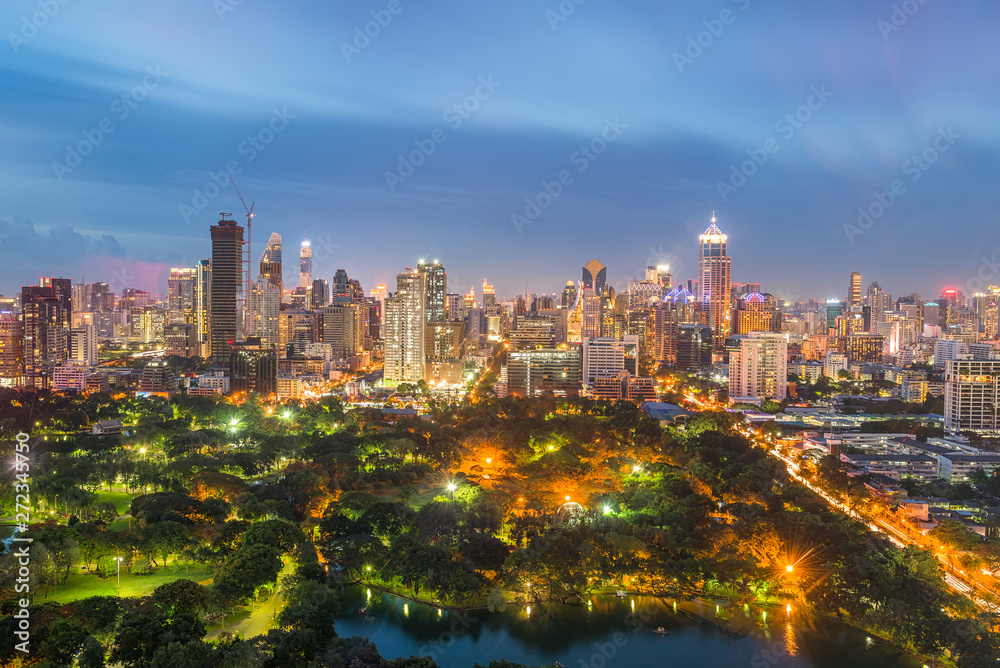 Fototapeta premium park and the city