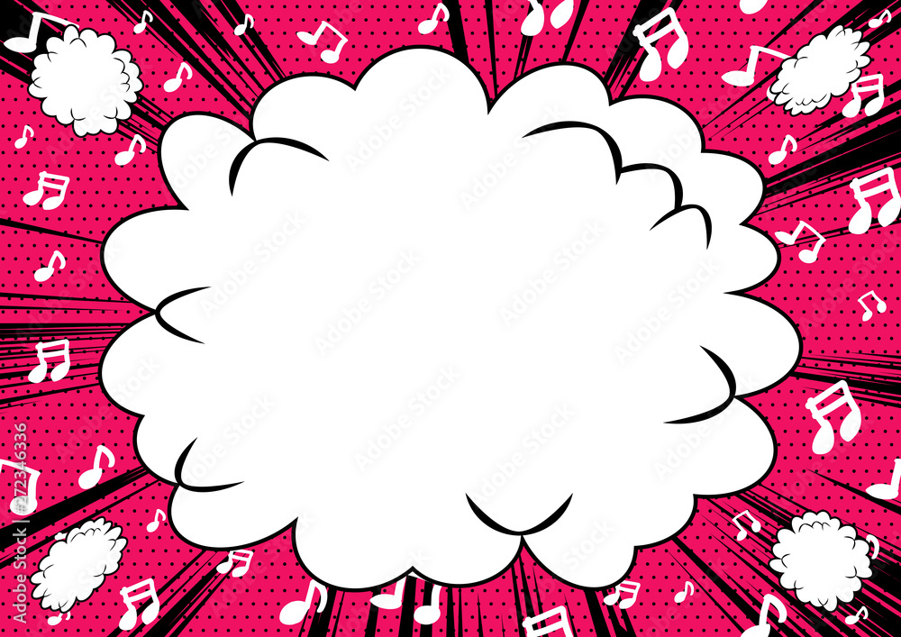 吹き出し集中線音符背景stock Vector Adobe Stock