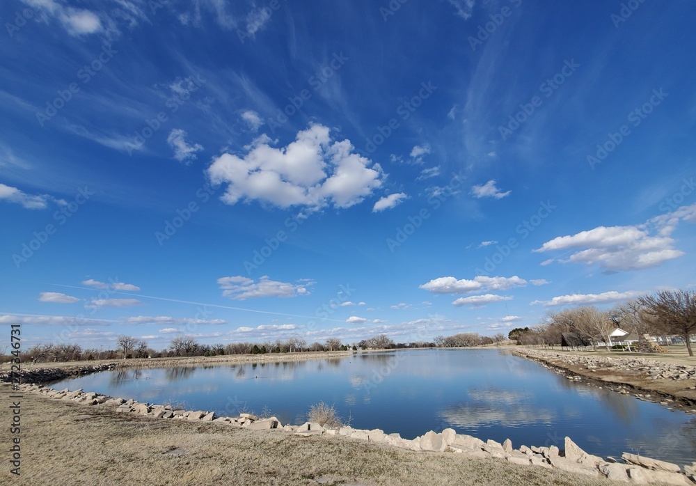 winter landscape with lake and sky winter landscape with lake and sky