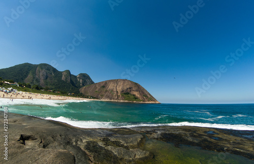 Surfer beach and blue sky