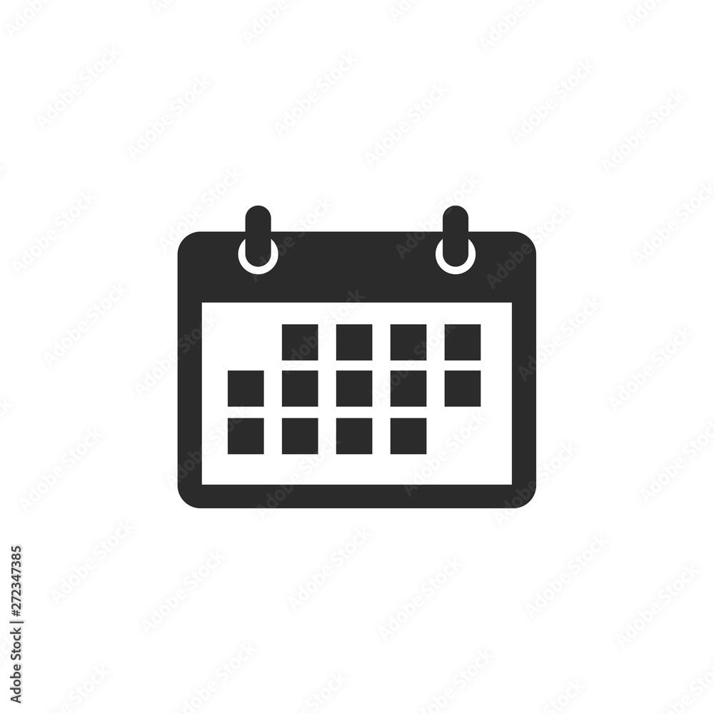 Flat calendar Web Mobile icon vector. Calender on the wall symbol logo design inspiration Flat calendar Web Mobile icon vector. Calender on the wall symbol logo design inspiration