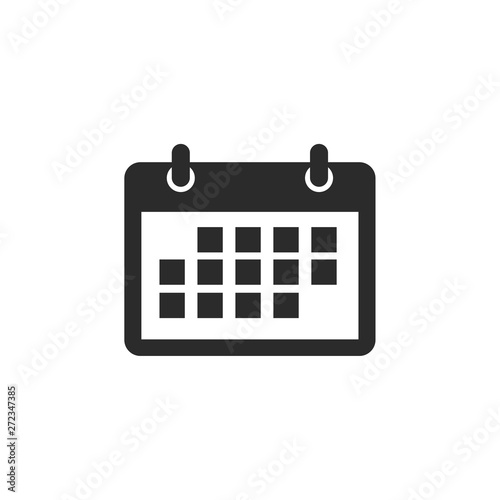 Flat calendar Web Mobile icon vector. Calender on the wall symbol logo design inspiration