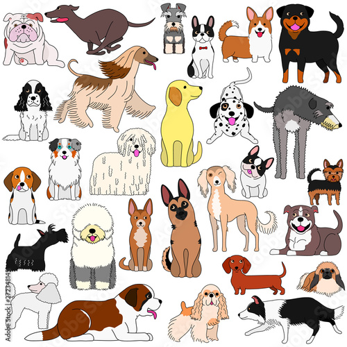 Fototapeta Naklejka Na Ścianę i Meble -  doodle of various dogs