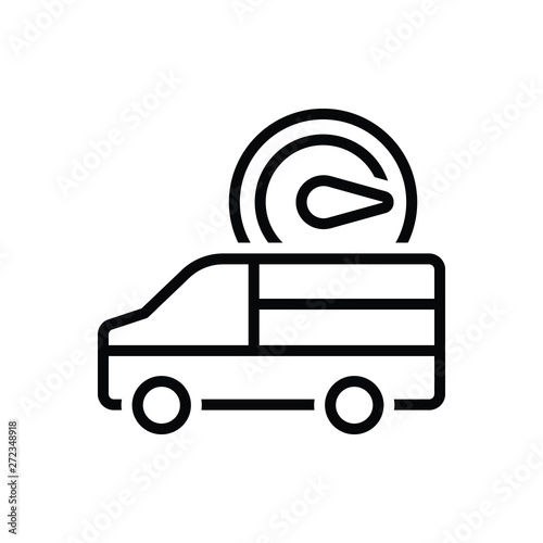 Black line icon for fast delivery