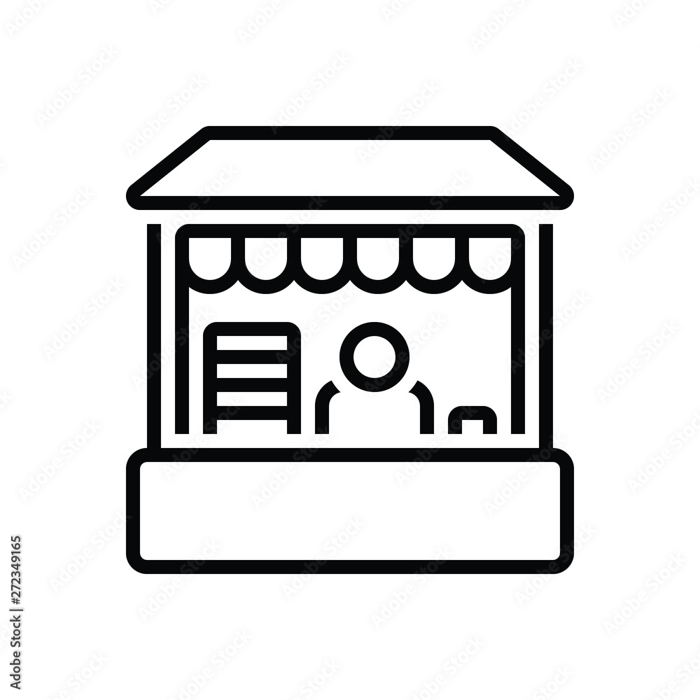 Obraz premium Black line icon for retail place
