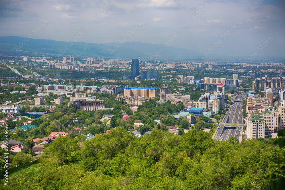 Panoramic view of residential area of Almaty, Kazakhstan