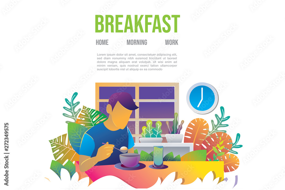 breakfast landing page illustration