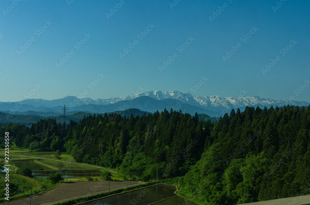 日本の風景 高速道路から見える山並み Stock Photo Adobe Stock