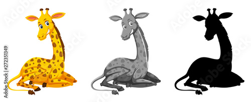 Set of giraffe character