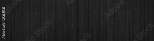 panorama of black wooden texure floor background table top view.