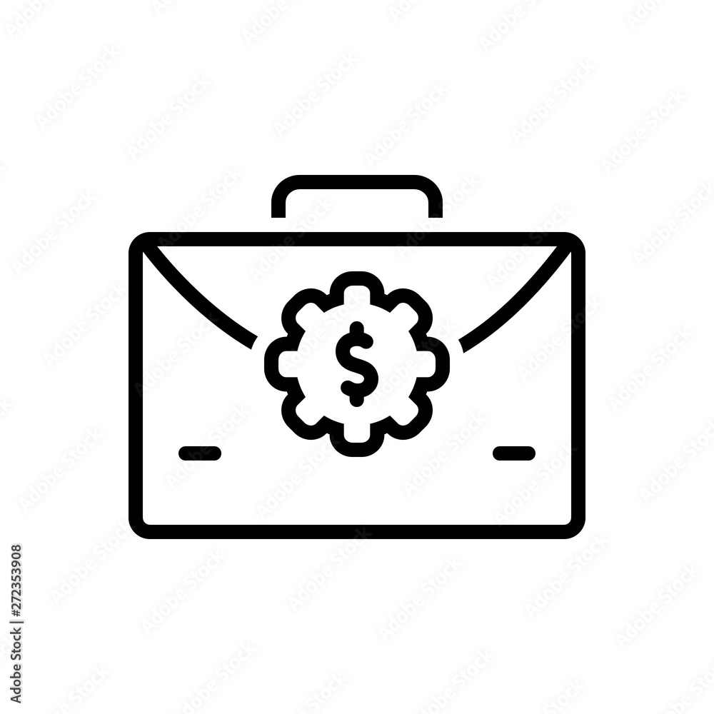 Black line icon for business case Black line icon for business case