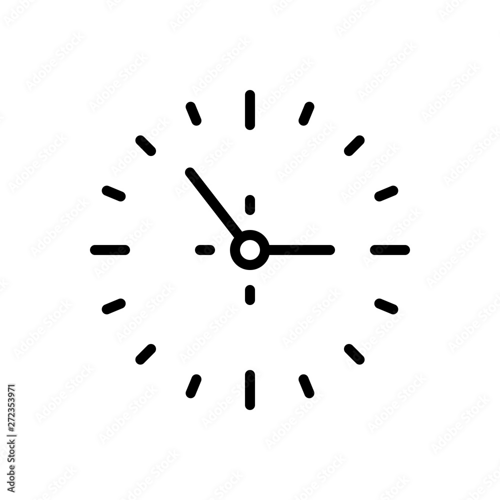Black line icon for clock Black line icon for clock