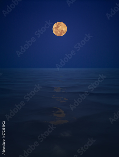 full moon over the sea