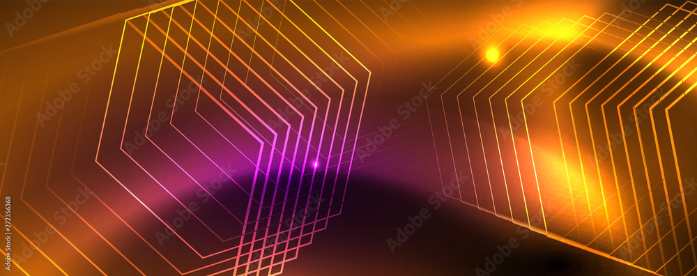 Shiny glowing design background, neon style lines, technology concept, vector Shiny glowing design background, neon style lines, technology concept, vector