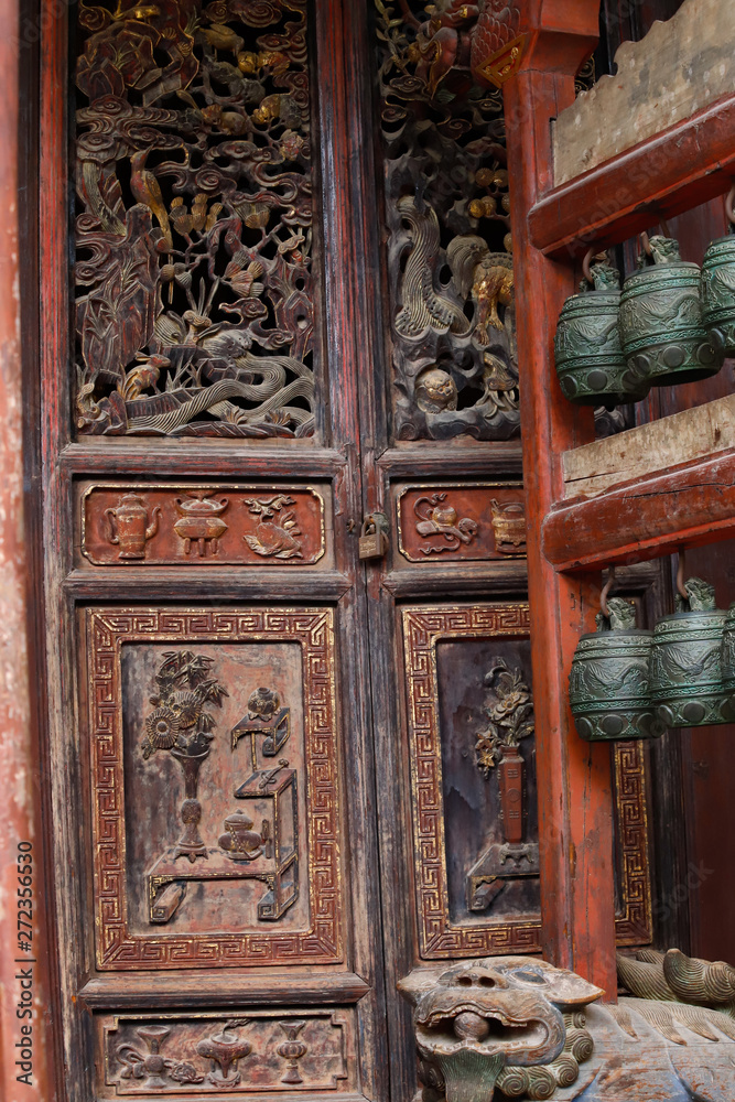 Inside the Temple of Confucius, the largest of the.Yunnan, China. Jianshui, Yunnan, China - November, 2018